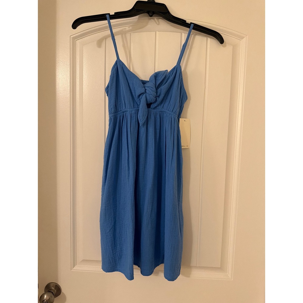 O'Neill Blue Tie Front Gauze Mini Dress XS New With Tags